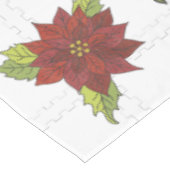 Monogramme Poinsettias sur nappes de vacances blan (Angle)
