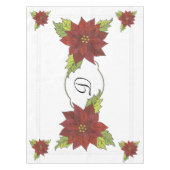 Monogramme Poinsettias sur nappes de vacances blan (Devant)