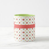 Monogramme Pois blancs rouges Ringer Coffee Mug (Centre)