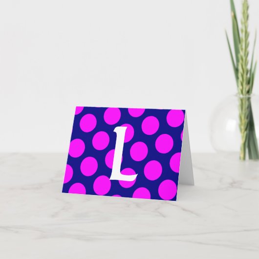 Monogramme pois Navy et Magenta (Devant)