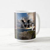 Monogramme Portland Head Phare et Sunset Mug (Devant droit)