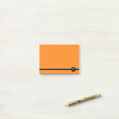 Monogramme post-it® orange et noir (Sur un bureau)