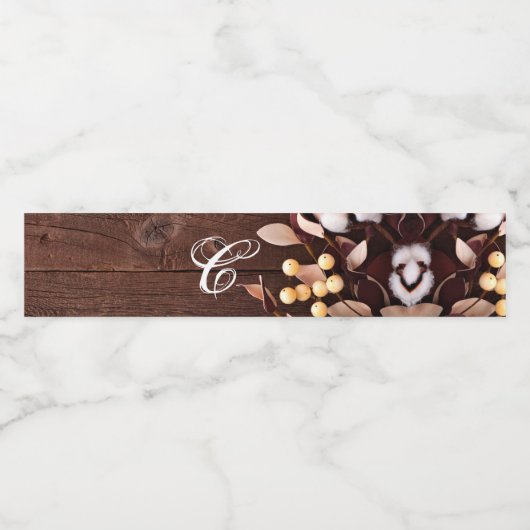 Monogramme Première bouteille d'eau Étiquette Bran (Étiquettes simples)