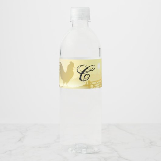 Monogramme Première bouteille d'eau Étiquette Sunn (Devant)