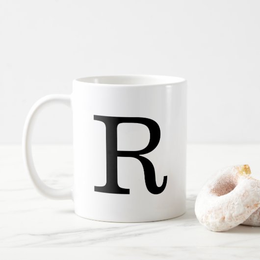 Monogramme Première Mug classique R, 11 oz (Avec donut)