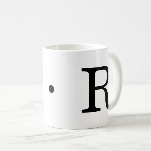 Monogramme Première Mug classique R, 11 oz (Devant droit)