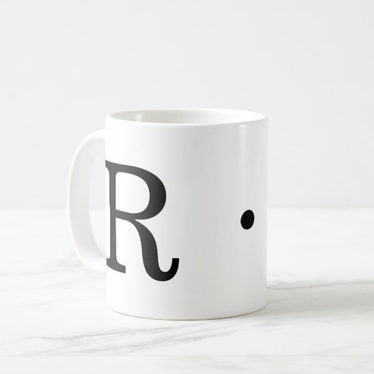 Monogramme Première Mug classique R, 11 oz (Devant gauche)