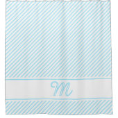 Monogramme Première rayures bleu clair rideau de d (Devant)