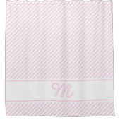 Monogramme Première rayures rose clair rideau de d (Devant)