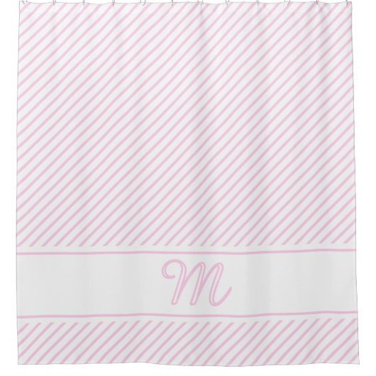 Monogramme Première rayures rose clair rideau de d (Devant)