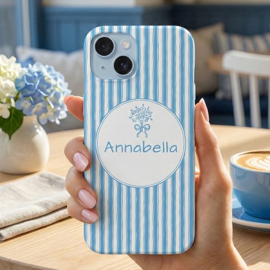 Monogramme Prépa Rayure Bleue Blanche Fantaisiste