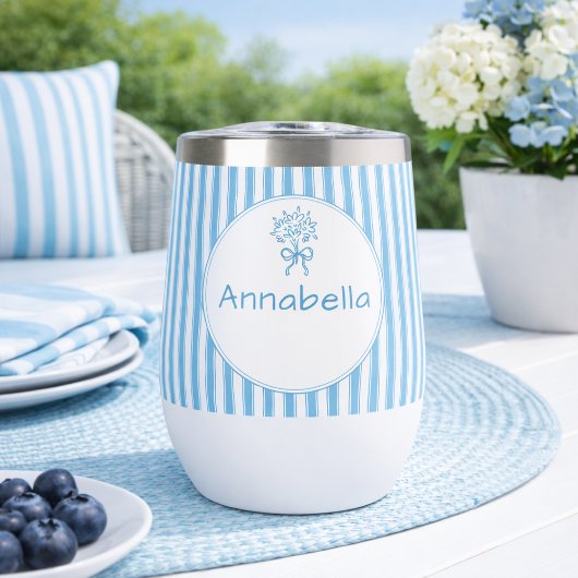 Monogramme Prépa Rayure Bleue Blanche Fantaisiste