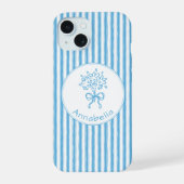 Monogramme Préppy Rayure Bleue Blanche Fantaisiste (Verso)