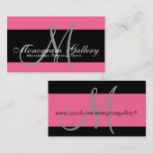 Monogramme Professionnel Cartes de visite Pink Sil (Devant / Derrière)