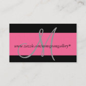 Monogramme Professionnel Cartes de visite Pink Sil (Dos)