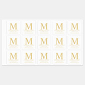 Monogramme professionnel et nom Étiquettes profess (Feuille)