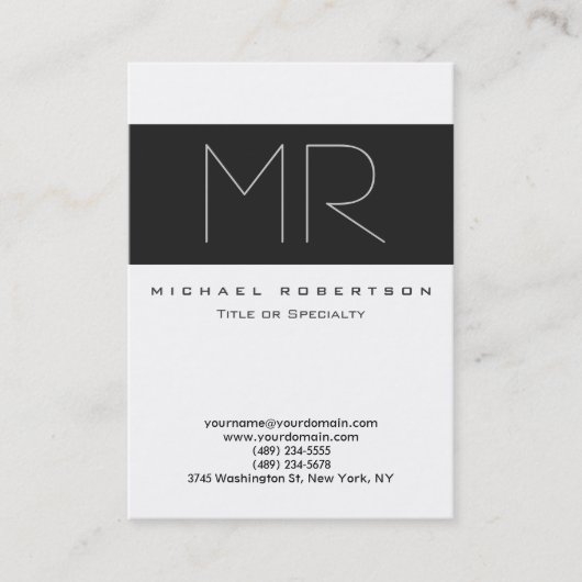 Monogramme professionnel moderne grand Carte de vi (Devant)