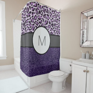 Monogramme Purple Luxe Douche Rideau Bain