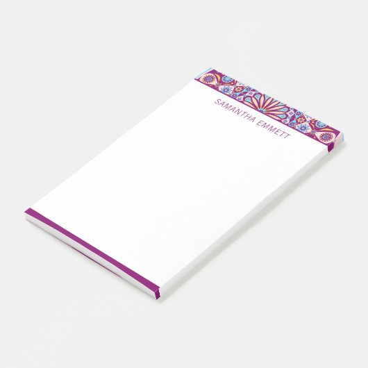 Monogramme Purple Mandala Colorful Post-it® Notes (Incliné)