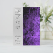 Monogramme Purple Texture Rsvp Invitation (Debout devant)