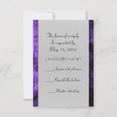 Monogramme Purple Texture Rsvp Invitation (Dos)