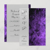 Monogramme Purple Texture Rsvp Invitation (Devant / Derrière)