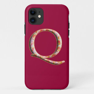Monogramme Q en Motif Rose Iphone 5 Coque
