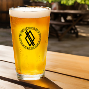 Monogramme Q - Style viking - Verre à pinte