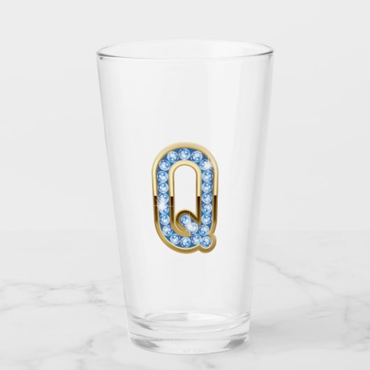 Monogramme Q - Verre de 16 oz (Devant)