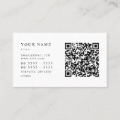 Monogramme Qr Code Dark Cyan Carte de visite (Dos)