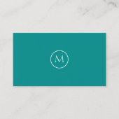 Monogramme Qr Code Dark Cyan Carte de visite (Devant)