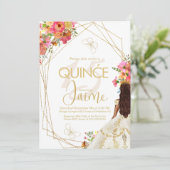 Monogramme Quince Florals Garden Girl Invitation (Debout devant)