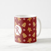 Monogramme R' Gingerbread Cookie Christmas Mug (Devant droit)