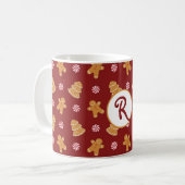 Monogramme R' Gingerbread Cookie Christmas Mug (Devant gauche)