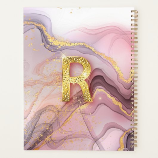 Monogramme R Rosegold Parties scintillant rose cad (Dos)