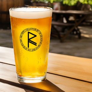 Monogramme R - Style viking - Verre à pinte