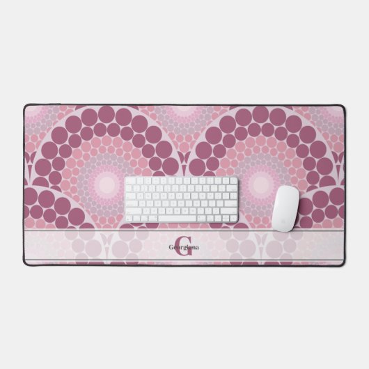 Monogramme Radiant Rose Dusky Rose Dot Mandala (Clavier et souris)