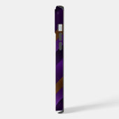 Monogrammé rayé en diagonale violet et or (Côté gauche)