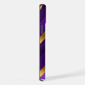 Monogrammé rayé en diagonale violet et or (Côté droit)