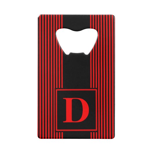 Monogramme rayure noire et rouge (Devant)