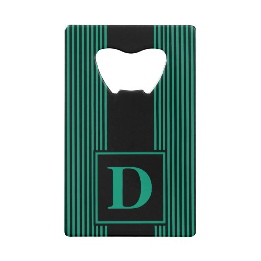 Monogramme rayure noire et vert émeraude (Devant)