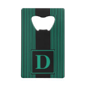 Monogramme rayure noire et vert émeraude (Dos)