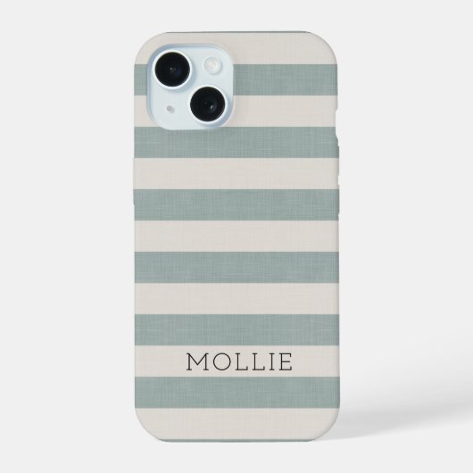 Monogramme Rayures Bleu Rustique (Verso)