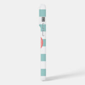Monogramme rayures menthe et corail (Côté gauche)