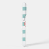 Monogramme rayures menthe et corail (Côté droit)