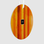 Monogramme rayures orange rouge altéré chaud (devant)