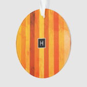 Monogramme rayures orange rouge altéré chaud (devant)