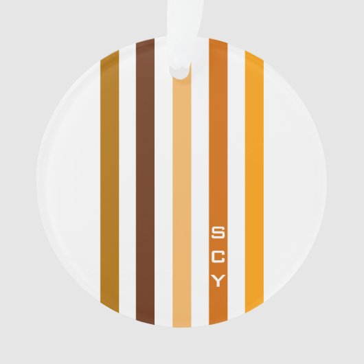 Monogramme rayures verticales orange marron clair (devant)