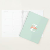 Monogramme Rétro Personnalisé Vert Menthe Orange 2 (Devant avec enveloppe)