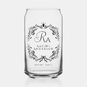 Monogramme romantique de feuillage élégant